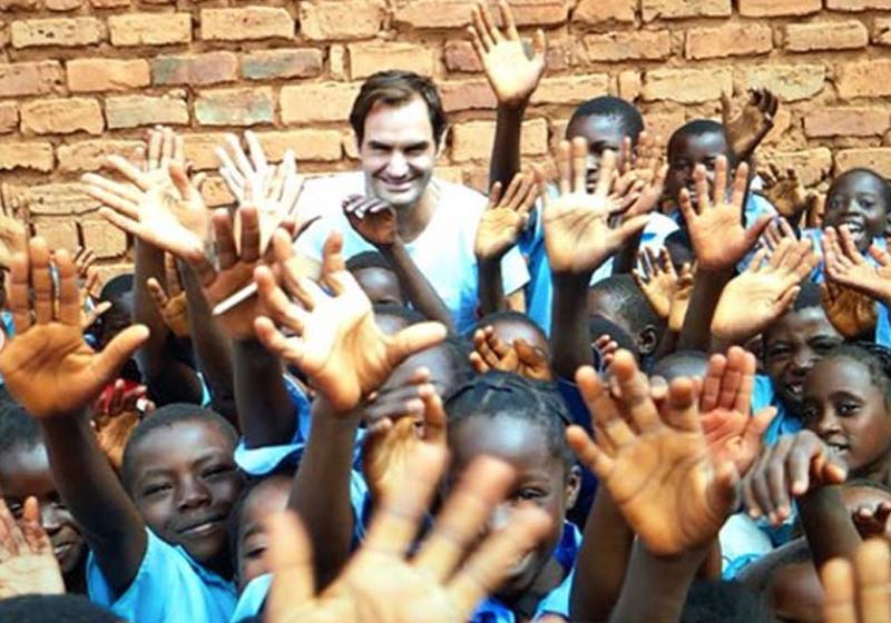 Roger Federer em 2018 na Zambia - Foto: instagram