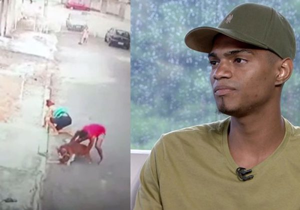 Patrick do Céu e o pitbull - Fotos: reprodução / TV Globo