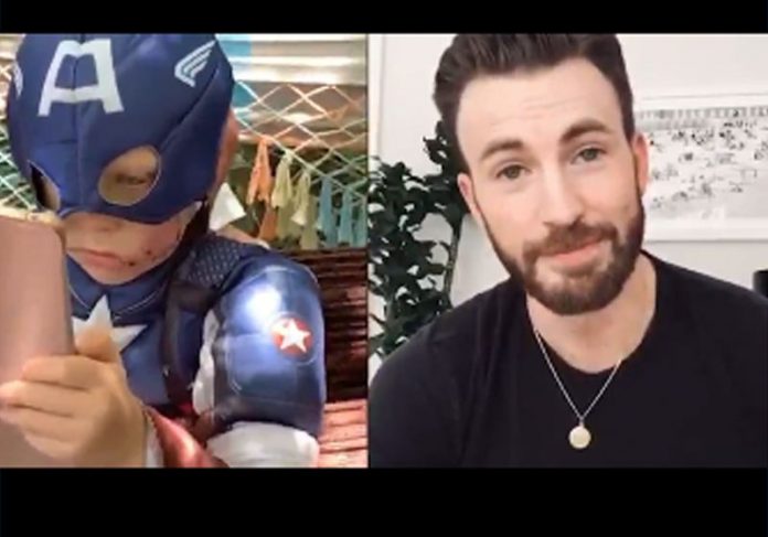 capitao-america-video-menino-close Bridge e Chris Evans - Foto: reprodução / Instagram