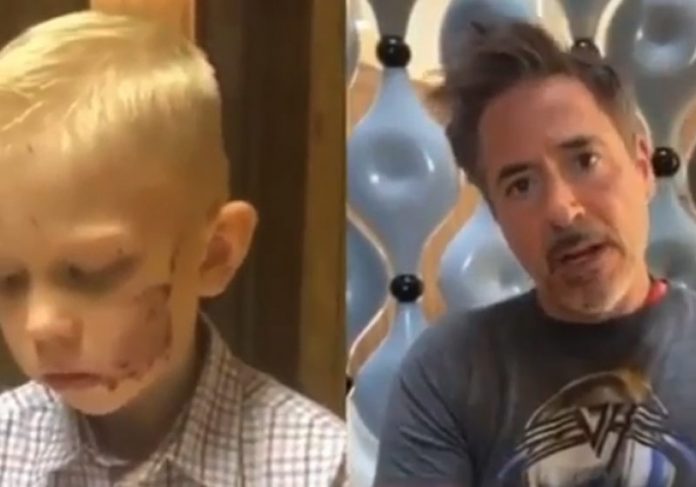 homem-de-ferro-msg-close Bridger assistindo Robert Downey Jr - Foto: reprodução / Instagram