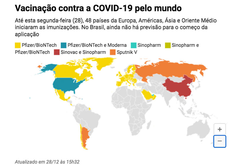 mapa-vacinacao-mundo-close - Só Notícia Boa