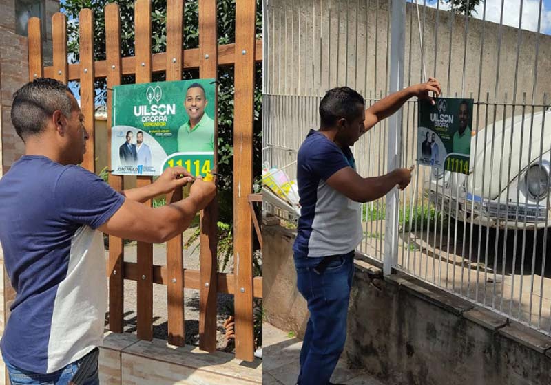 Placas de campanha política são reaproveitadas: “Proibido colocar lixo”
