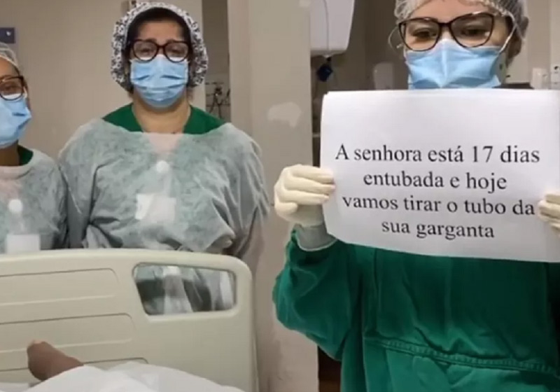 Equipe médica prepara surpresa para extubar paciente e vídeo viraliza
