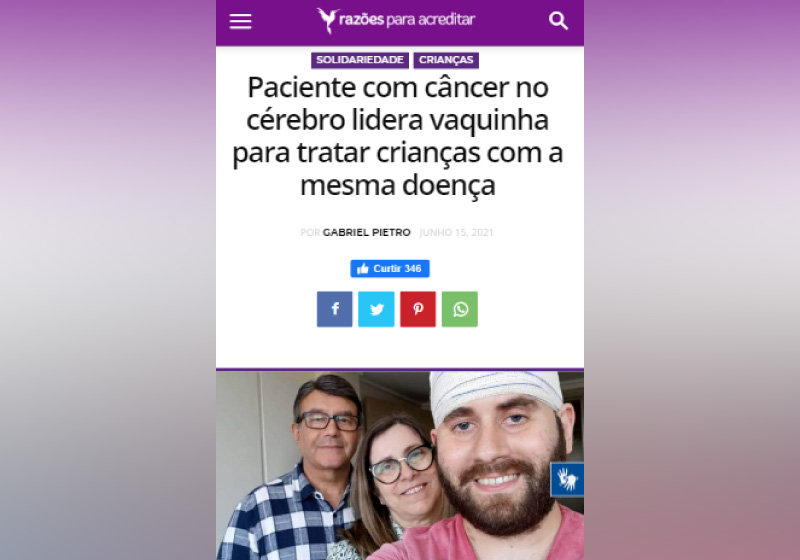 Razões Para Acreditar divulga vaquinha! - Foto: reprodução